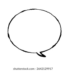 Hand-drawn Round Comic Speech Bubble – Simple Circular Dialogue Frame Illustration