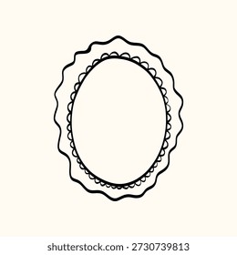 Hand-drawn round frame with ribbon bows, lace details, and a soft vintage look. Designed for wedding invitations, romantic cards, and elegant festive menus.
