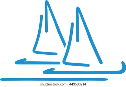 Handdrawn Sailing boats