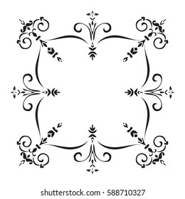 Hand-drawn sample for tile in oriental style, black and white colors. Italian majolica. Vector illustration. Best for your design, textiles, posters