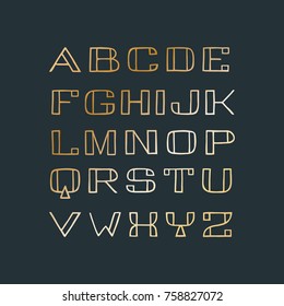 Handdrawn sans serif font. Handmade latin alphabet. Square uppercase letters on  white backdrop.