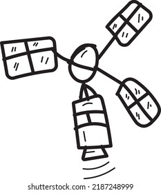 handdrawn satellite icon vector, doodle satellite icon , abstract satellite icon