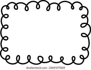  Hand-Drawn Scalloped Border Rectangular Frame