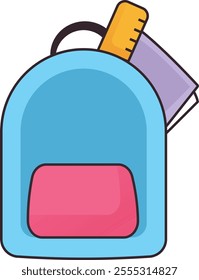 Handdrawn School Backpack Vector Illustration