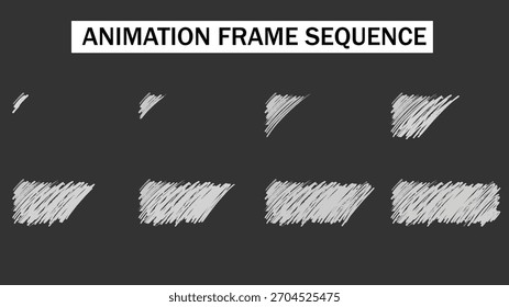 Hand-Drawn Scribble Box Build-Up Animation Frame Sequence - Sketchy Area Fill Effect