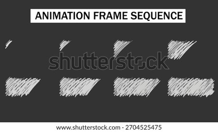 Hand-Drawn Scribble Box Build-Up Animation Frame Sequence - Sketchy Area Fill Effect