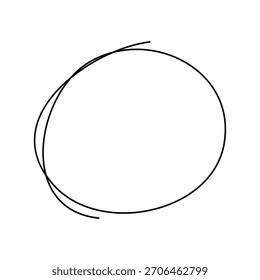 Círculo de garabatos dibujado a mano en un estilo abstracto y minimalista. La forma de línea redonda desordenada es perfecta para el Diseño gráfico moderno, la marca, las presentaciones y las publicaciones en redes sociales. Ilustración vectorial