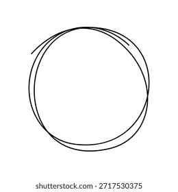 Círculo de garabatos dibujado a mano en un estilo abstracto y minimalista. La forma de línea redonda desordenada es perfecta para el Diseño gráfico moderno, la marca, las presentaciones y las publicaciones en redes sociales. Ilustración vectorial