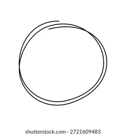 Hand-drawn scribble circle in an abstract, minimalist style. Messy round line shape are perfect for modern graphic design, branding, presentations and social media posts. Vector illustration