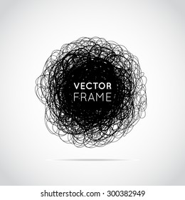 Hand-drawn scribble circle. Elements for design. Vector illustration.