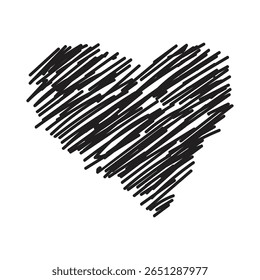 Ilustraciones de corazón de garabato dibujadas a mano sobre fondo blanco.