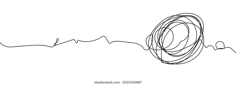 Hand-Drawn Scribbles of Tangled Intertwined Lines in Different Shapes and Size. Editable Line. Adjustable Stroke Width