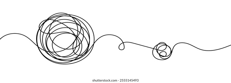 Hand-Drawn Scribbles of Tangled Intertwined Lines in Different Shapes and Size. Editable Line. Adjustable Stroke Width