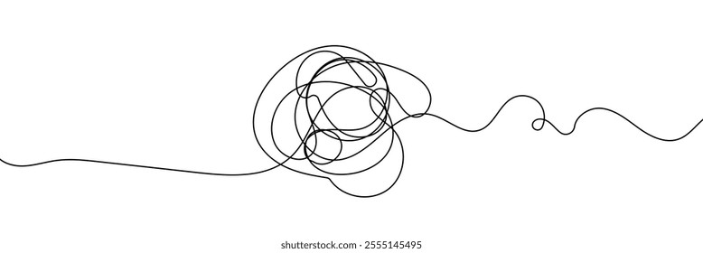 Hand-Drawn Scribbles of Tangled Intertwined Lines in Different Shapes and Size. Editable Line. Adjustable Stroke Width