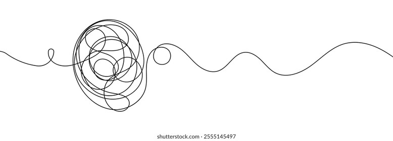 Hand-Drawn Scribbles of Tangled Intertwined Lines in Different Shapes and Size. Editable Line. Adjustable Stroke Width