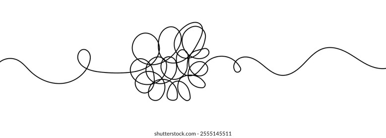 Hand-Drawn Scribbles of Tangled Intertwined Lines in Different Shapes and Size. Editable Line. Adjustable Stroke Width