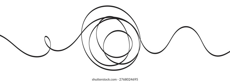 Hand-drawn scribbles of tangled intertwined lines in different shapes and size. editable line. adjusta ble stroke width on white background.


