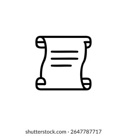 Icono de desplazamiento dibujado a mano con tres líneas Horizontales sobre fondo Documento de diseño simple