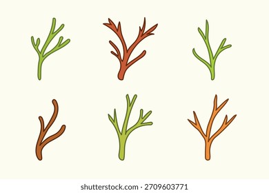 Handdrawn sea moss vector collection isolated on a neutral background