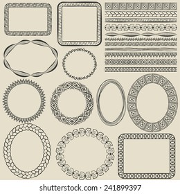 hand-drawn seamless borders - vector illustration. eps 8