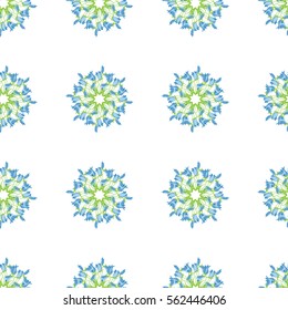  Hand-drawn seamless flower pattern. Wreath of bluebell. Floral vintage background for textile, cover, wallpaper, gift packaging, printing, scrapbooking.