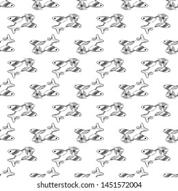 Handdrawn seamless pattern airplane doodle icon. Hand drawn black sketch. Sign cartoon symbol. Decoration element. White background. Isolated. Flat design. Vector illustration.