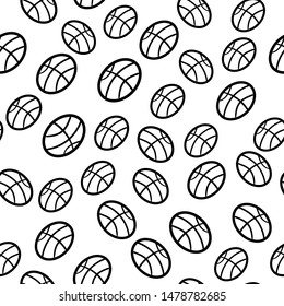 Handdrawn seamless pattern ball doodle icon. Hand drawn black sketch. Sign symbol. Decoration element. White background. Isolated. Flat design. Vector illustration.