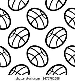 Handdrawn seamless pattern ball doodle icon. Hand drawn black sketch. Sign symbol. Decoration element. White background. Isolated. Flat design. Vector illustration.
