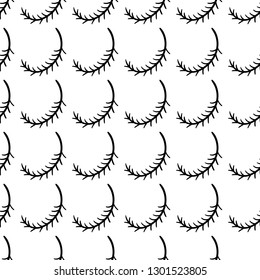 Handdrawn seamless pattern branch doodle icon. Hand drawn black sketch. Sign symbol. Decoration element. White background. Isolated. Flat design. Vector illustration.