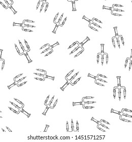 Handdrawn seamless pattern candlestick doodle icon. Hand drawn black sketch. Sign cartoon symbol. Decoration element. White background. Isolated. Flat design. Vector illustration.