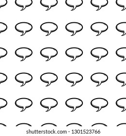 Handdrawn seamless pattern cloud chat doodle icon. Hand drawn black sketch. Sign symbol. Decoration element. White background. Isolated. Flat design. Vector illustration.