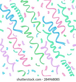 Hand-drawn seamless pattern - Confetti. Vector. Hand drawn