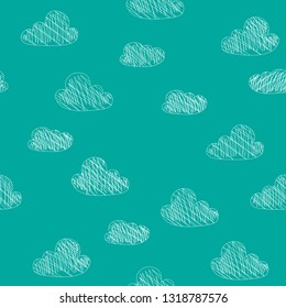 Hand-drawn seamless pattern with cute objects. Vector pattern.