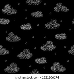 Hand-drawn seamless pattern with cute objects. Vector pattern.