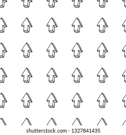 Handdrawn seamless pattern doodle arrow  icon. Hand drawn black sketch. Sign symbol. Decoration element. White background. Isolated. Flat design. Vector illustration.