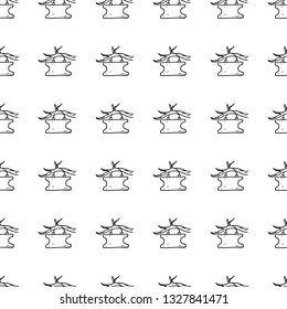 Handdrawn seamless pattern doodle signboard icon. Hand drawn black sketch. Sign symbol. Decoration element. White background. Isolated. Flat design. Vector illustration.