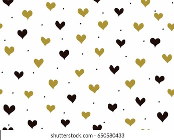 hand-drawn seamless pattern with hearts