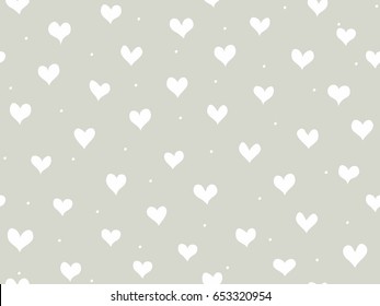 hand-drawn seamless pattern with hearts