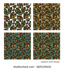 hand-drawn seamless pattern with leaves for home decor, fashion fabrics, children's clothing, t-shirts, backgrounds, greeting cards and templates, etc.