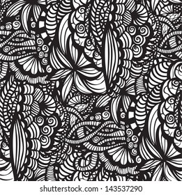 Hand-drawn seamless pattern may be used as background