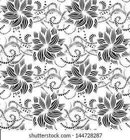 Hand-drawn seamless pattern may be used as background