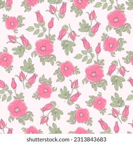 Patrón sin costuras dibujado a mano con rosas rojas. Diseño de estilo para bodas, tela, plantillas, papel pintado, tarjetas.