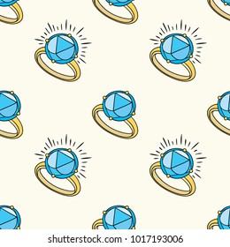 Hand-drawn seamless pattern with rings. Sketch vector illustration. EPS8.
