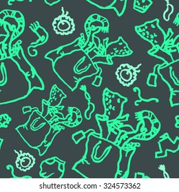 Hand-drawn seamless pattern shopping