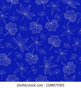 Patrón sin costuras dibujado a mano con hojas y ramitas blancas. Fondo para tela, plantillas, papel pintado, tarjetas.