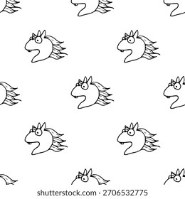hand-drawn seamless patterns featuring animal-themed doodles in a clean black and white line-art style. Each repeatable design includes cute and simple illustrations suitable for backgrounds, textiles