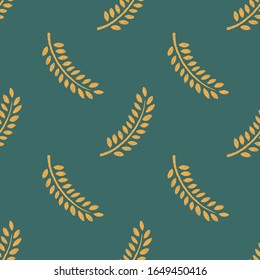 Hand-drawn Seamless Vector Floral Patterns_Dark Green