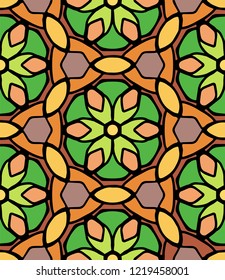 Hand-drawn seamless vector pattern with nuts and a stone frame on a separate brown background.