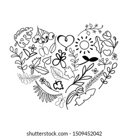  Hand-drawn set. Bullet journal stickers for diary. Objects helping in planning diary. Sticky label describes the action for every day. Labeled elements help you make plans. Quick sketch.