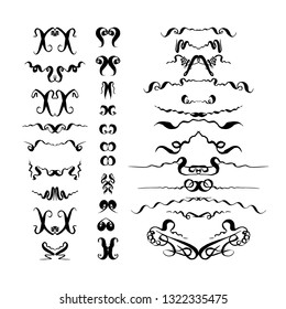Hand-drawn set of decorative elements. vector illustration on white background